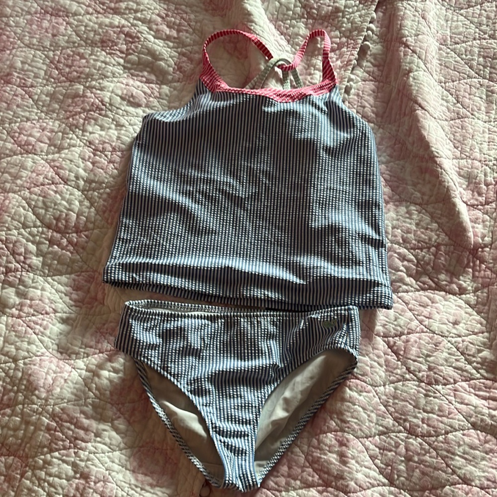 Vineyard Vines Girl’s Seersucker Tankini Swimsuit